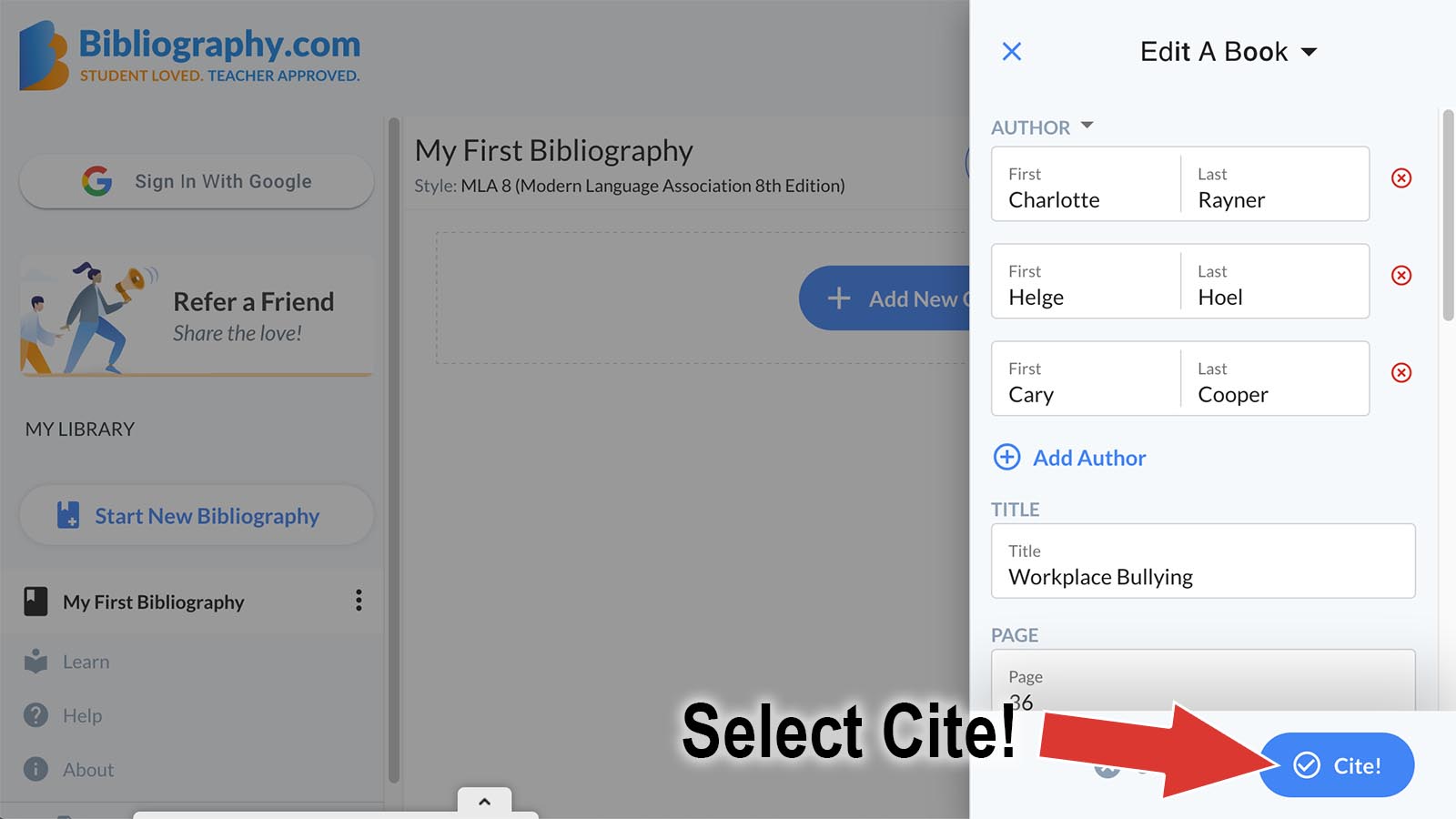 bibliography.com how to make citation