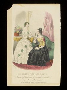 Illustration of two women in dresses from a primary sources website