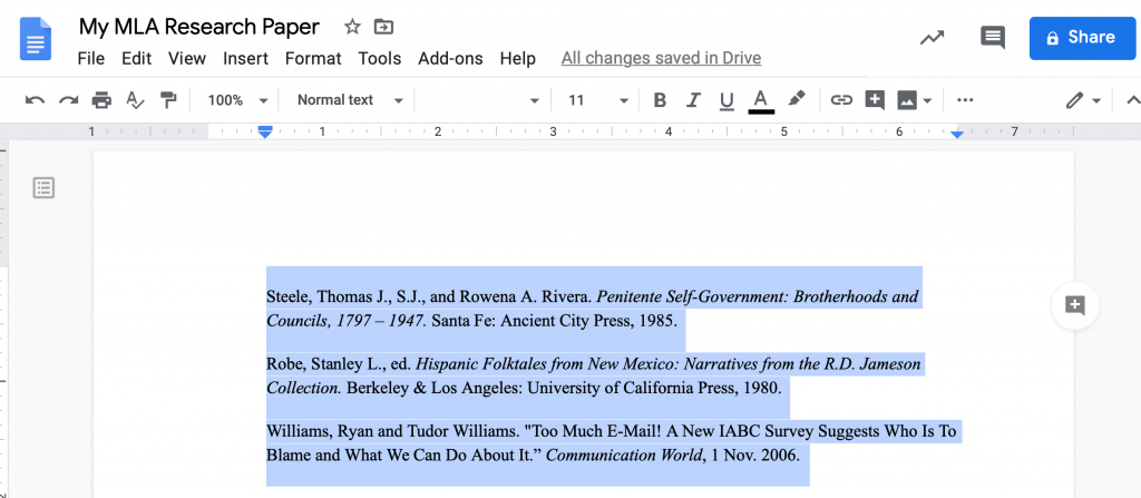 indent bibliography microsoft word