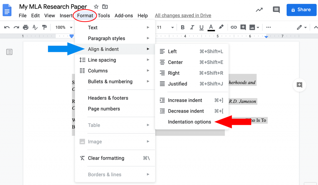 Hanging Indents In Google Docs Or Word Made Easy Bibliography