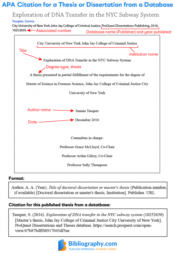 how to cite a thesis apa style