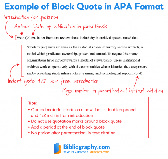 apa formatting block quotes