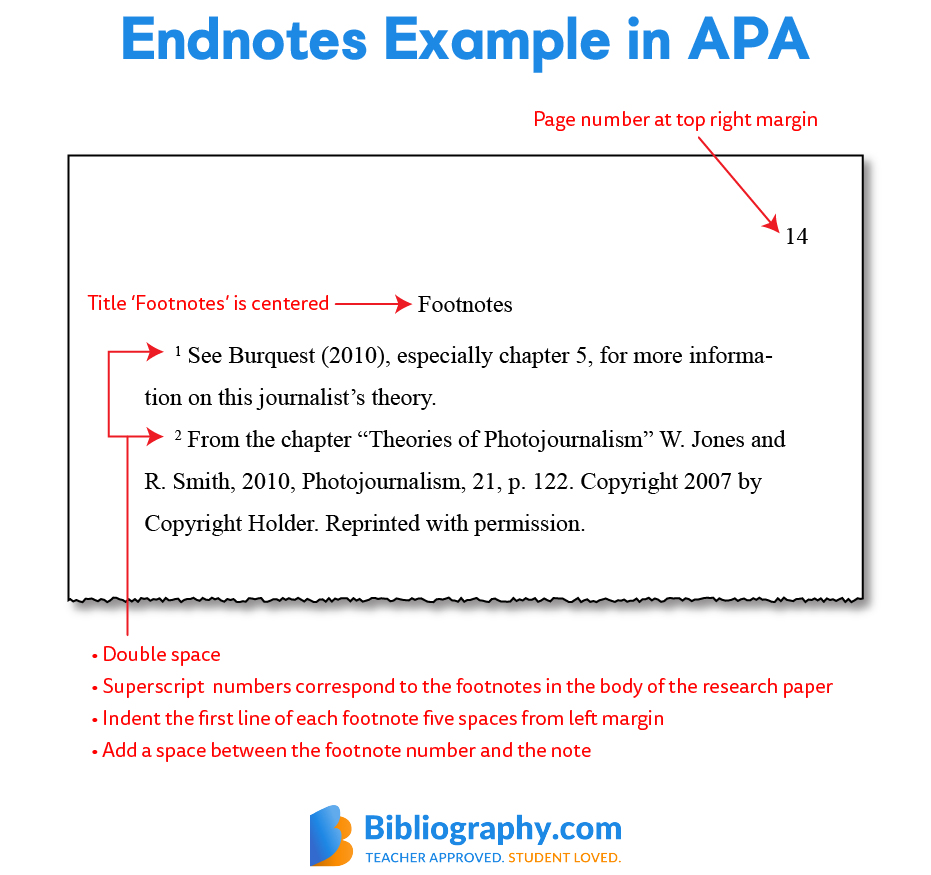 APA endnotes example