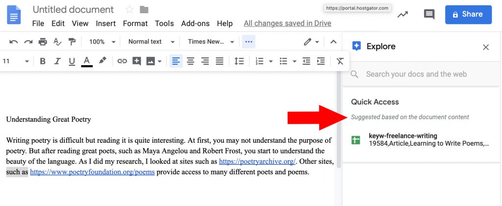 Tutorial screenshot showing how to add citations in Google Docs