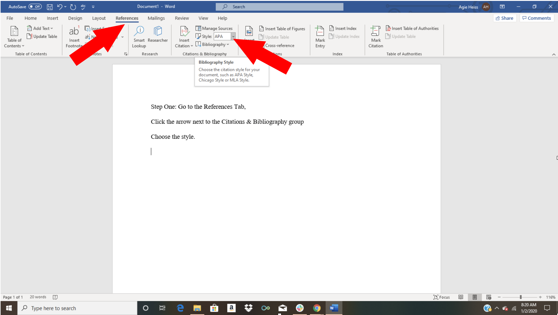 microsoft word how to insert a citation