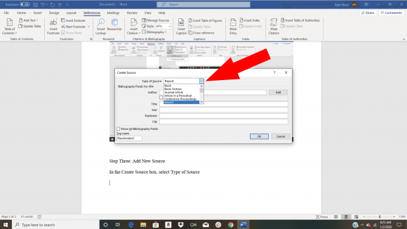 how to insert a citation in word