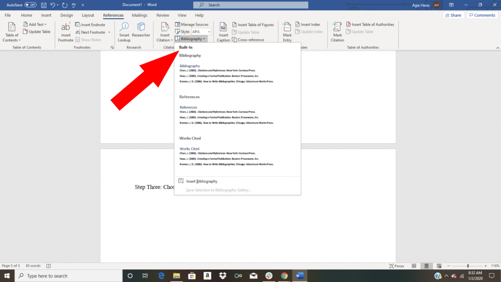 how to insert a citation form a new source in word