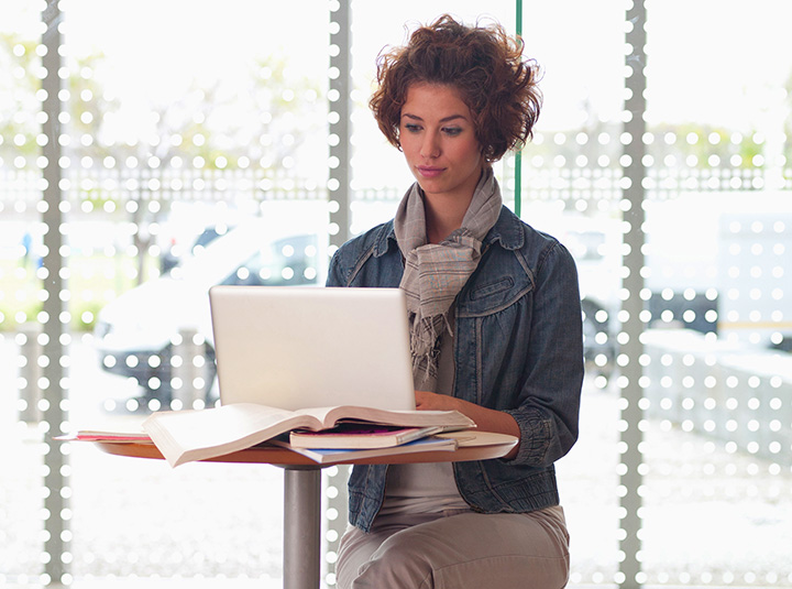 Woman typing citations in Word quickly