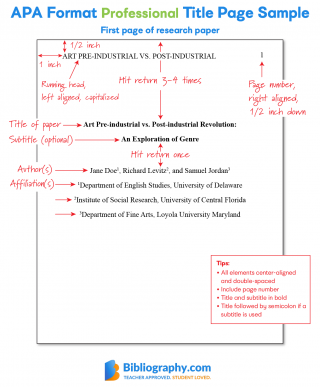 APA Title Page Elements and Format | Bibliography.com