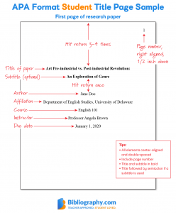 APA Title Page Elements and Format | Bibliography.com