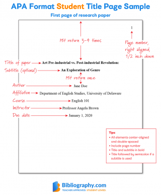 APA Title Page Elements and Format | Bibliography.com