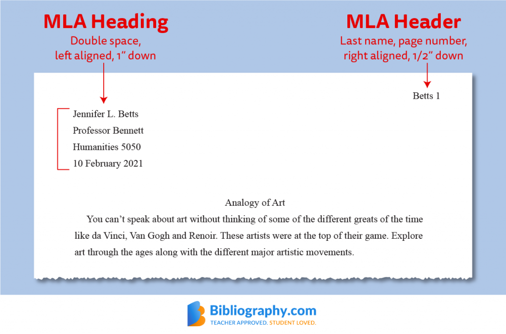 what is the proper mla heading for an essay