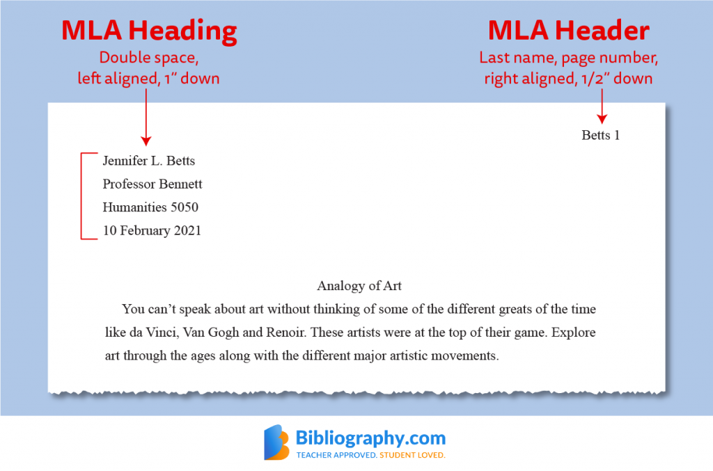 mla header for essay