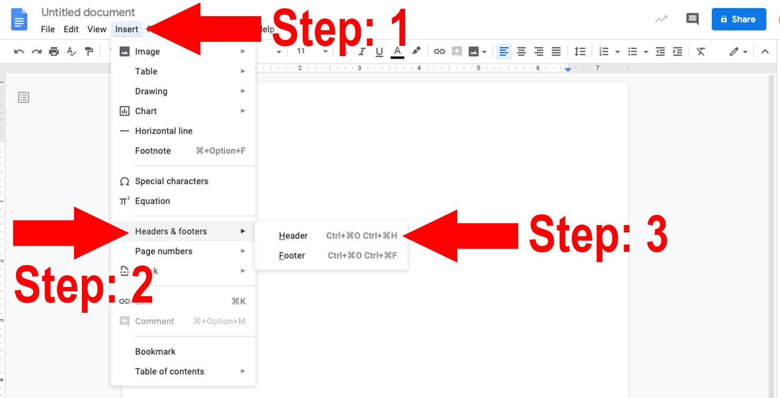 MLA running header directions in Google Docs